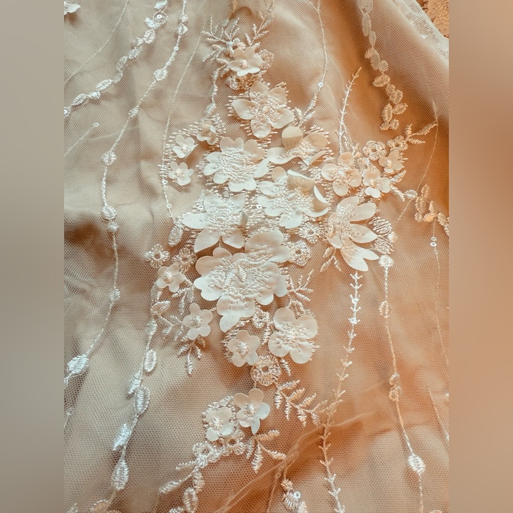 Pinkblush-Minuet‎ Ivory Floral Embroidered Mesh Maternity Evening*dress - Picture 8 of 14